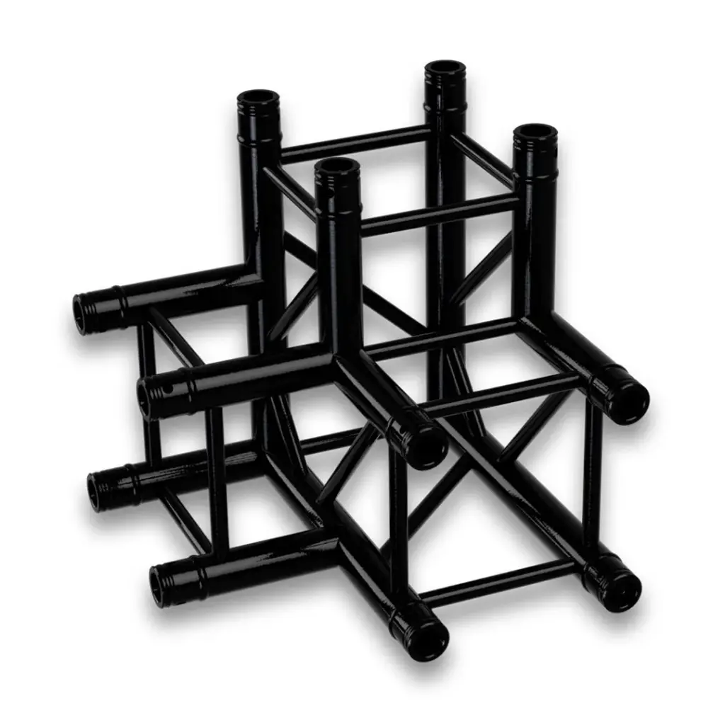 Esquina Truss cuadrado Negro 29x29 3 vías